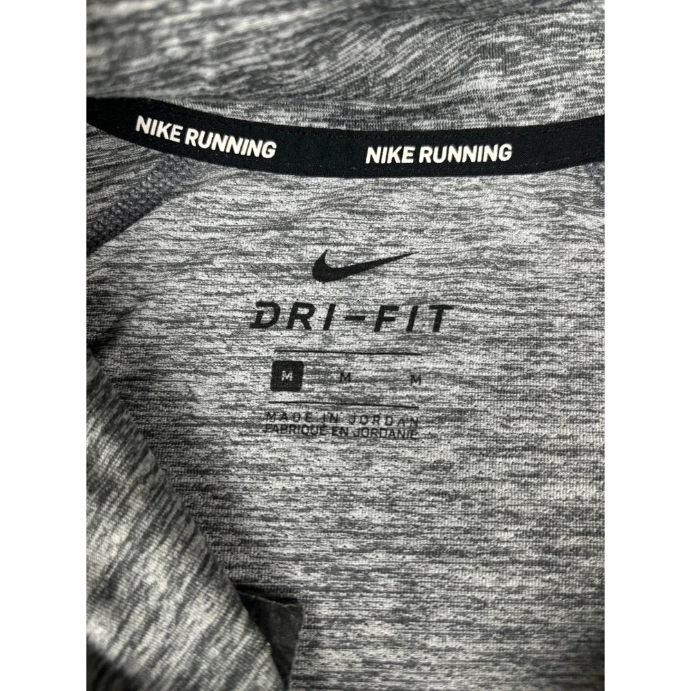 Nike Running Dri-FIT Mens Medium‎ Gray Heather 1/4 Zip Lacrosse Pullover Top